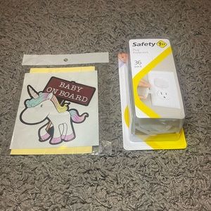 Baby On Board Car Sticker and Safety 1st Plug Protectors